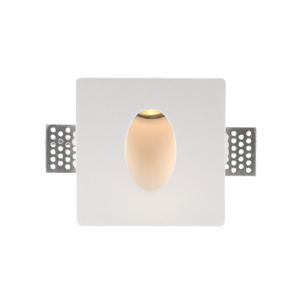 HUTT Baliza empotrada escayola, 100x100mm, 1W, Blanco cálido