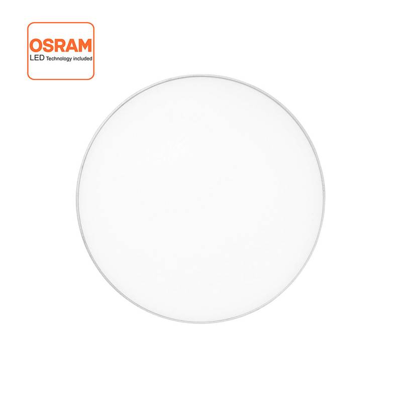 Plafón led, Ø 230mm, 24W, regulable, silver, Blanco cálido, regulable