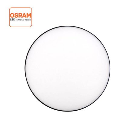 Plafón led, Ø 230mm, 24W, regulable, negro, Blanco cálido, regulable