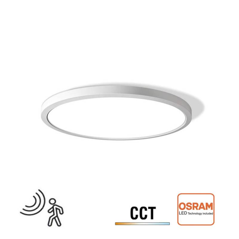 Plafón / Downlight Led MOON KRAMFOR 16-20-24W chip OSRAM, Ø283mm, CCT + Sensor movimiento, 3000-4000-6000K