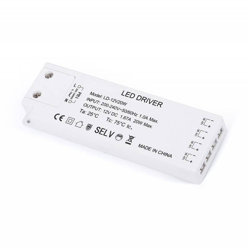 Fuente de alimentación DC12V/20W/1,7A, 4 salidas