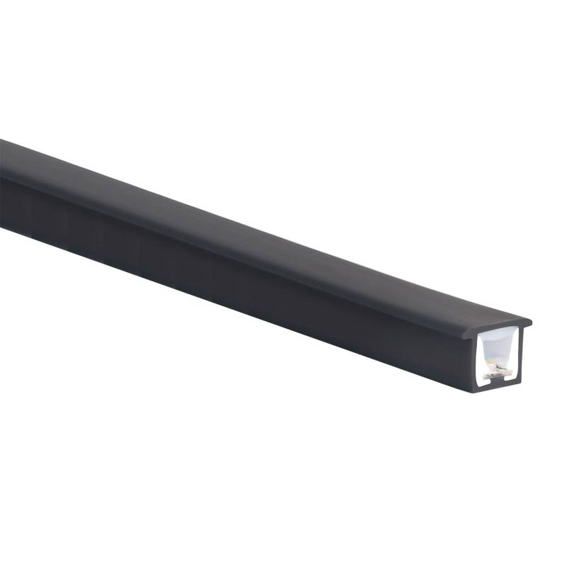 Led NEON Flex negro, 10x10mm, DC24V, 180Led/m, 5m, corte libre, 50w, Blanco cálido