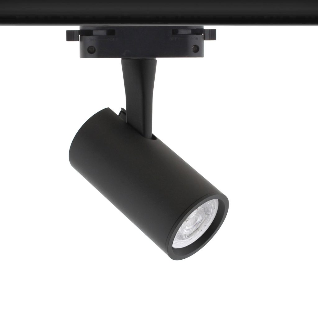 Foco LED RAIL KAT, 7W, negro, monofásico, Blanco cálido