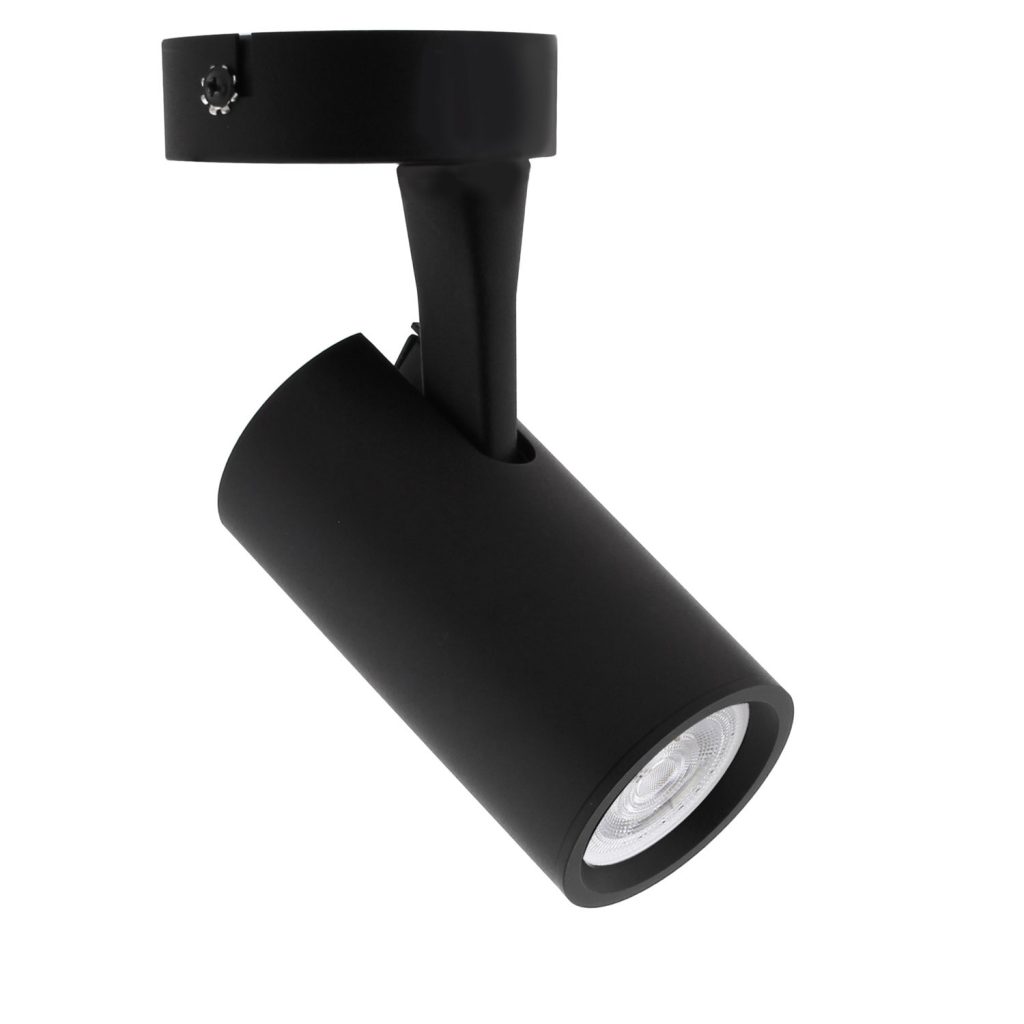 Foco Superficie KAT Led, 7W, negro, Blanco cálido