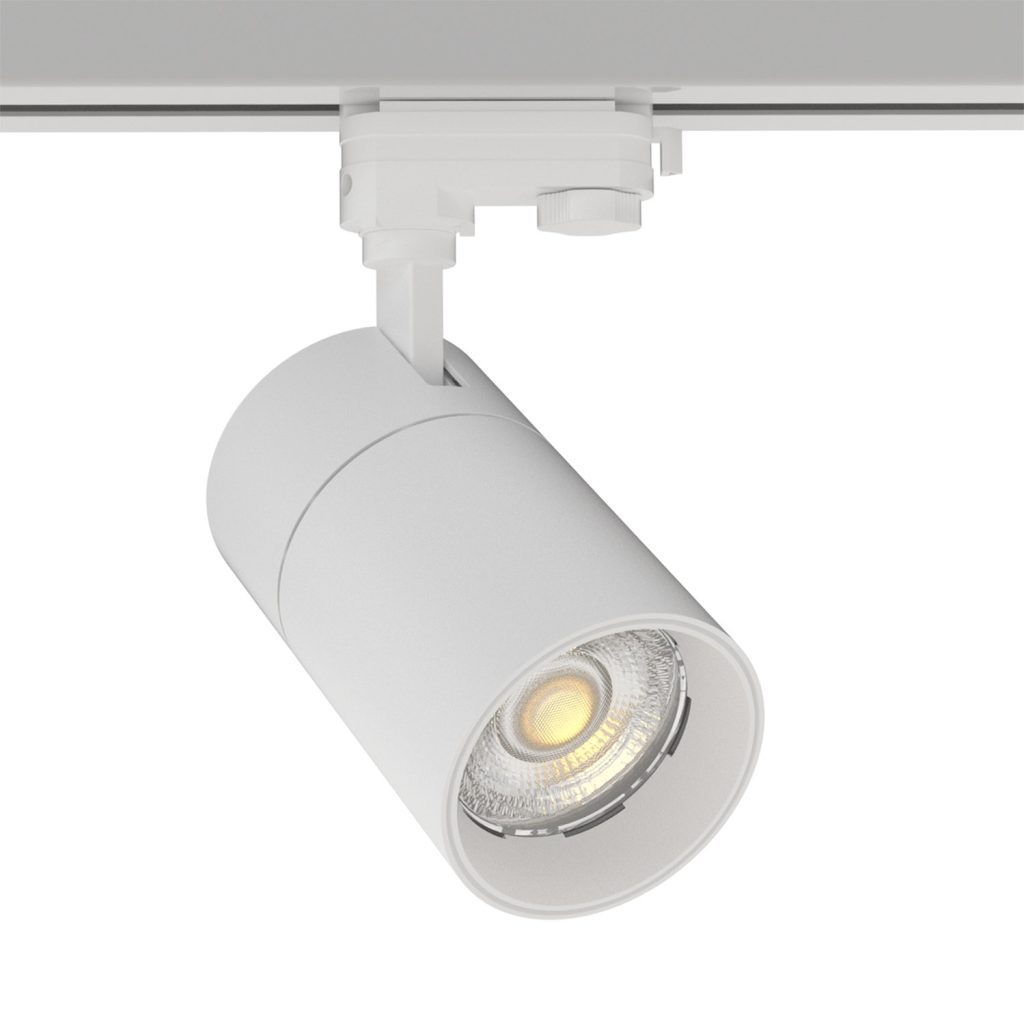 Foco carril Monofásico PIKE RAIL LED blanco 30W, CCT, Triac regulable, 3000-4000-6000K