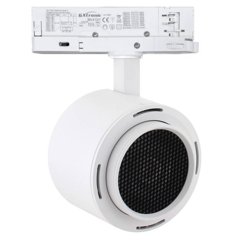 Foco carril Trifásico ROMA, 40W-26W, blanco, regulable 24º-60º, UGR13, CCT, 3000-4000-6000K