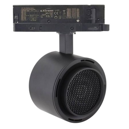 Foco carril Trifásico ROMA, 40W-26W, negro, regulable 24º-60º, UGR13, CCT, 3000-4000-6000K