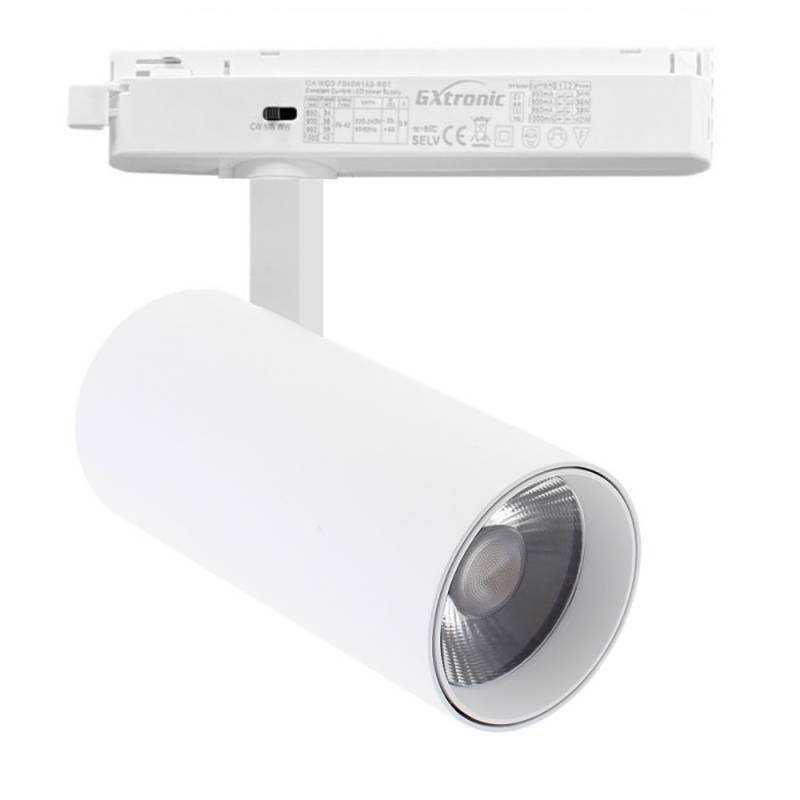 Foco carril Monofásico SAMOS, 40W-34W, blanco, 24º-60º, UGR13, CCT, 3000-4000-6000K