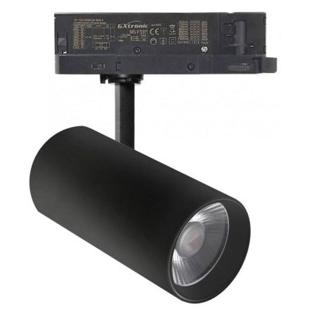 Foco carril Trifásico SAMOS, 40W-26W, negro, 24º-60º, UGR13, CCT, 3000-4000-6000K