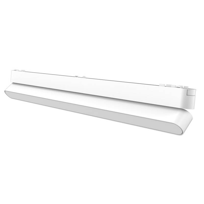 Foco carril SNOW SLIM 378mm Basculante 48V, 18W, 90º, blanco, Blanco cálido