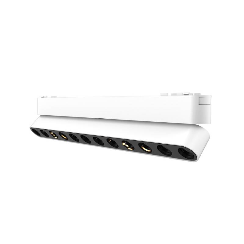 Foco carril SNOW SLIM 252mm Basculante 48V, 12W, 24º, blanco, Blanco cálido