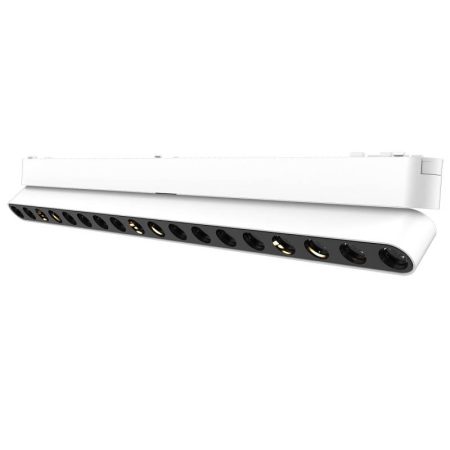 Foco carril SNOW SLIM 378mm Basculante 48V, 18W, 24º, blanco, Blanco cálido