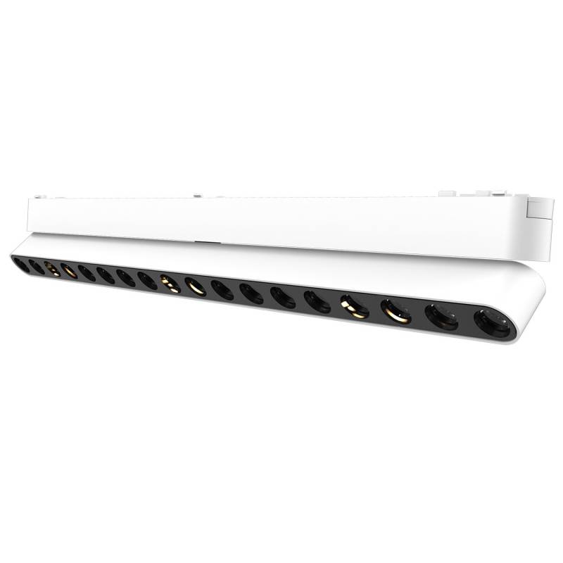Foco carril SNOW SLIM 378mm Basculante 48V, 18W, 24º, blanco, Blanco cálido