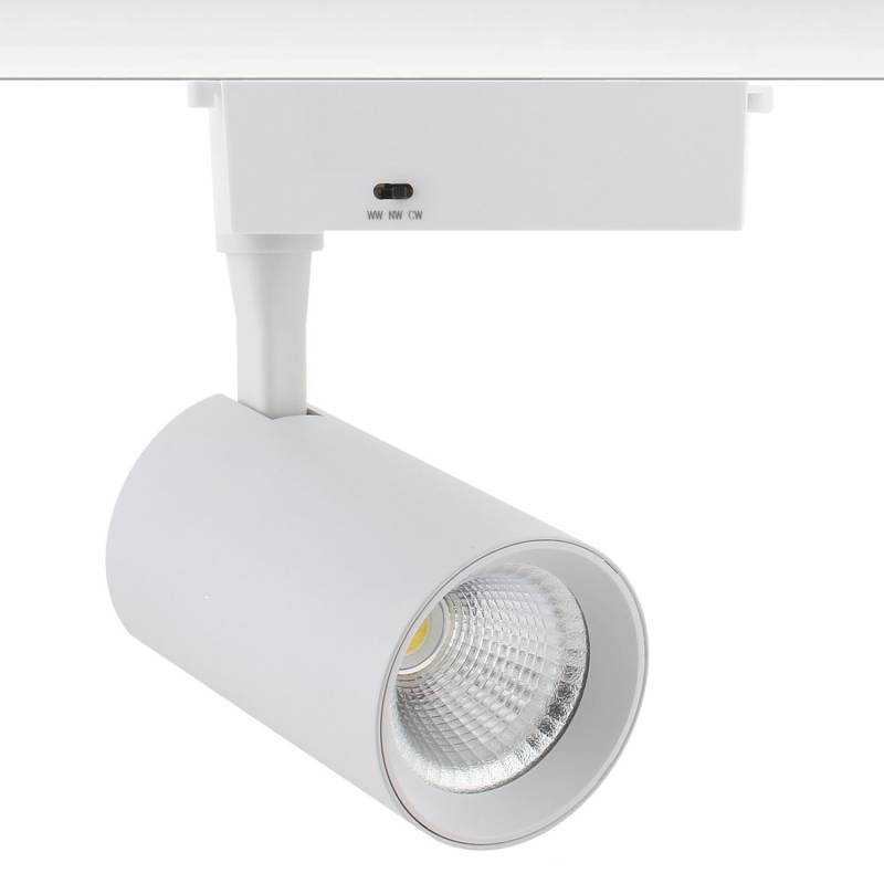 Foco carril Monofásico IOS Bridgelux, 30W, blanco, 48º, CCT, 3000-4000-6000K