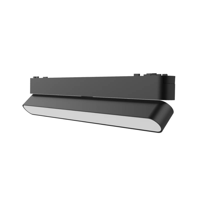 Foco carril SNOW SLIM 252mm Basculante 48V, 12W, 90º, negro, Blanco cálido