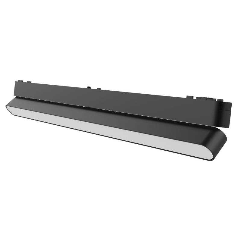 Foco carril SNOW SLIM 378mm Basculante 48V, 18W, 90º, negro, Blanco cálido