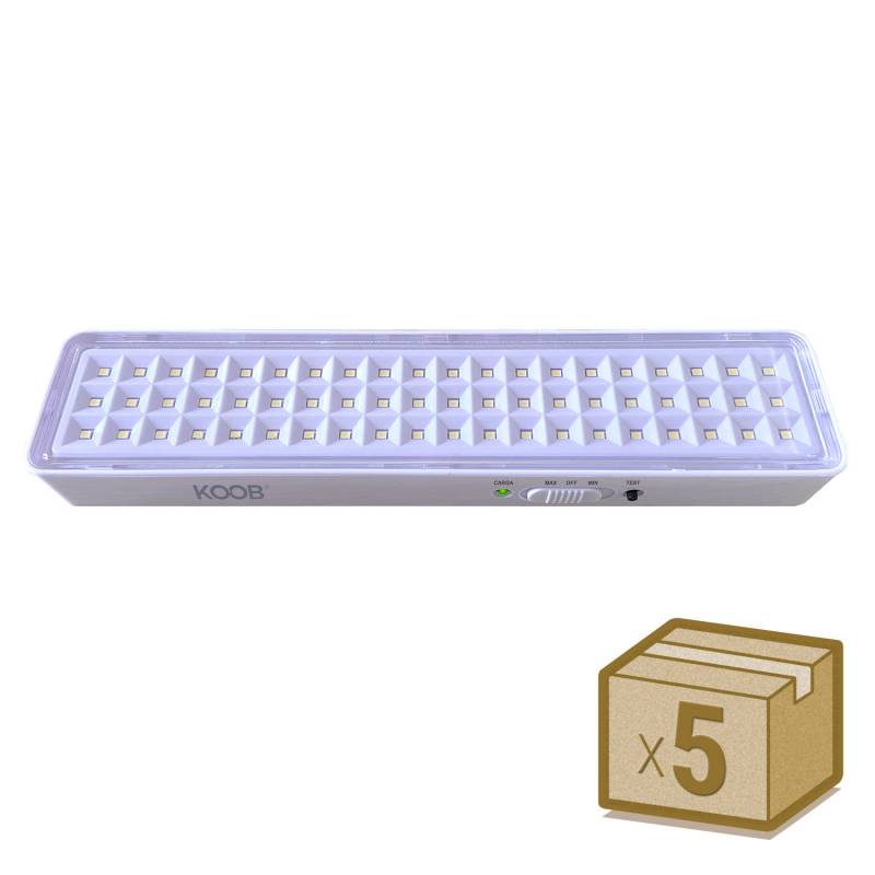 Pack 5 x Luz de emergencia Led EMERLUX F415B, No permanente, Blanco frío