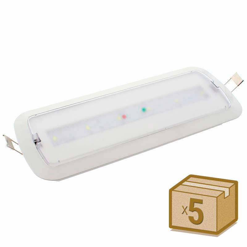 Pack 5 x Luz de emergencia LED NICELUX, Permanente / No permanente, Blanco frío
