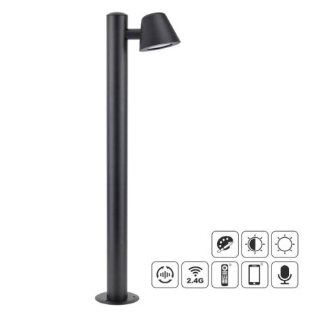 Farola de jardín Led BOL, 7W, RGB+CCT, 70cm, RGB + Blanco dual, regulable