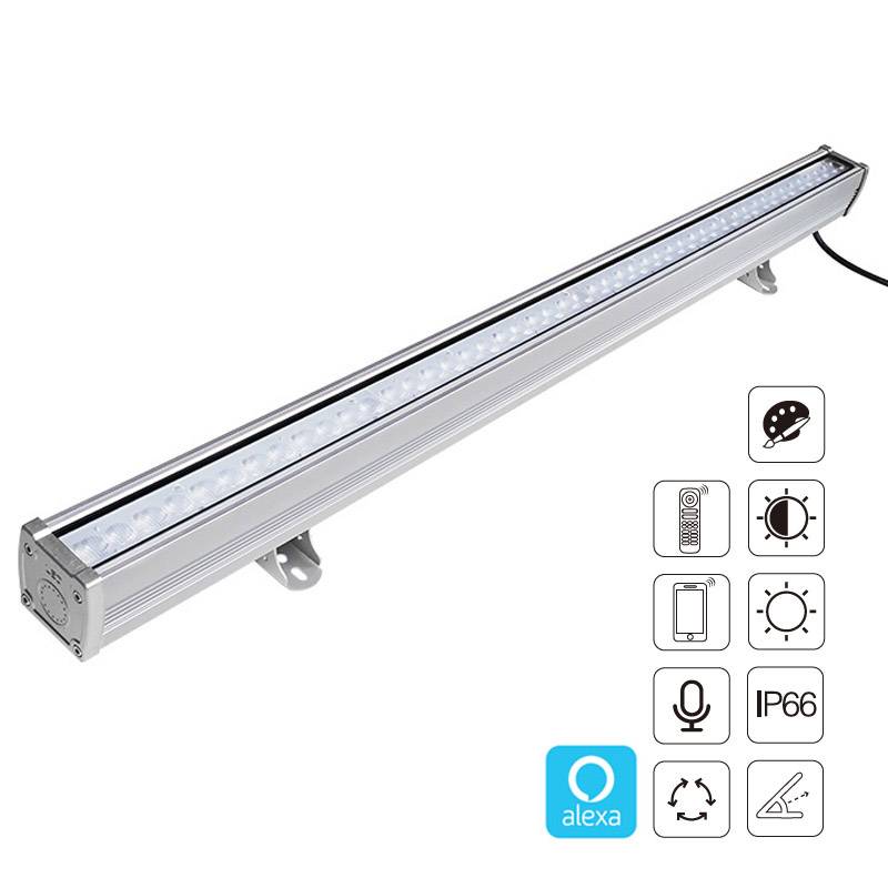 Proyector LED lineal 24W RGB+CCT, 220V, RF, Alexa, SINC. 1m, RGB + Blanco dual, regulable