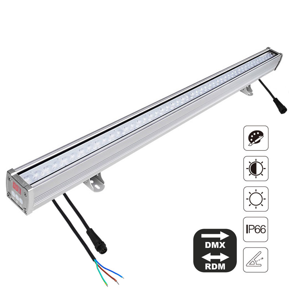 Proyector LED lineal 72W RGB+CCT, 220V, DMX512, RDM, 1m, RGB + Blanco dual, regulable