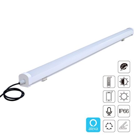 Proyector LED lineal 18W RGB+CCT, 220V, RF, Alexa, SINC. 1m, RGB + Blanco dual, regulable