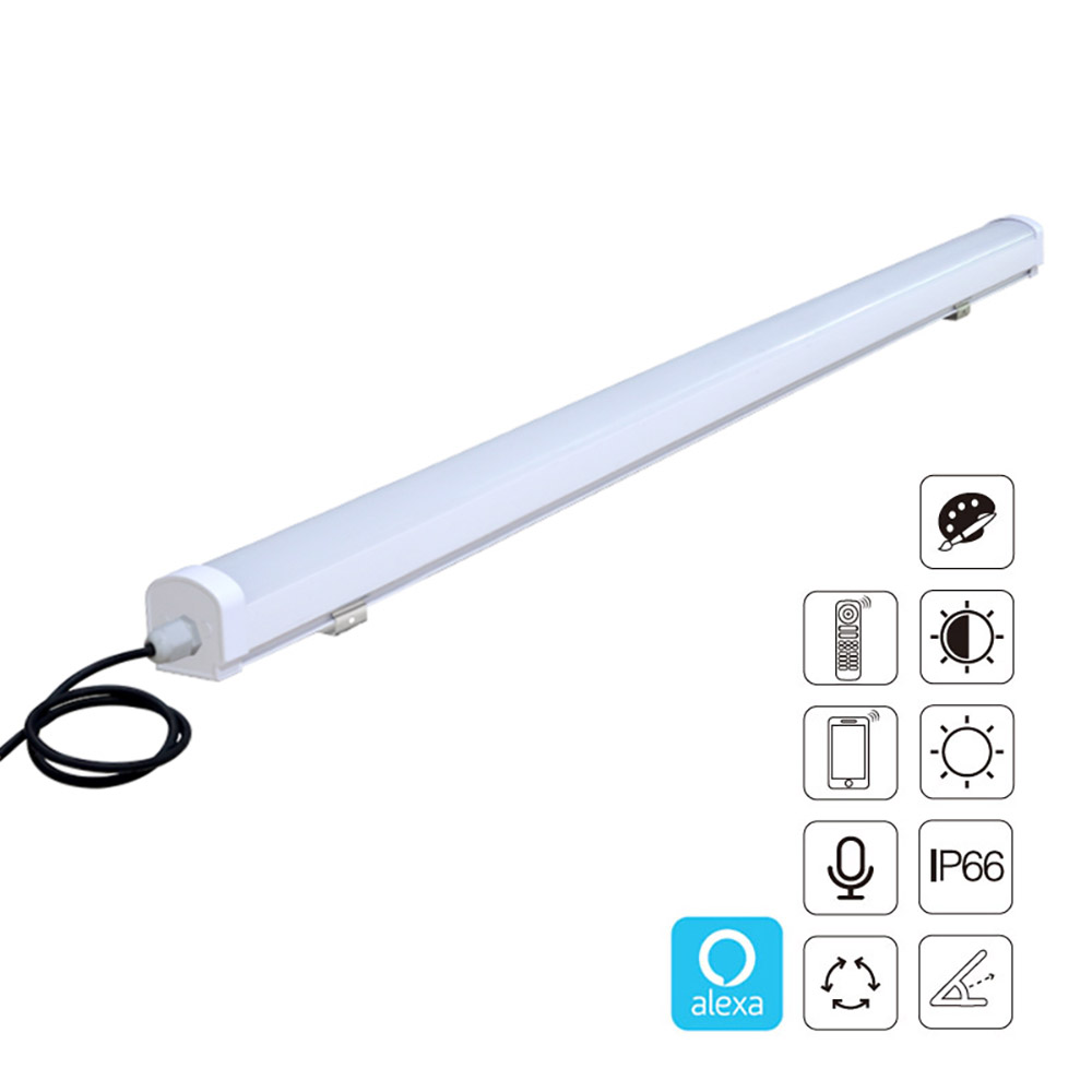 Proyector LED lineal 18W RGB+CCT, 220V, RF, Alexa, SINC. 1m, RGB + Blanco dual, regulable