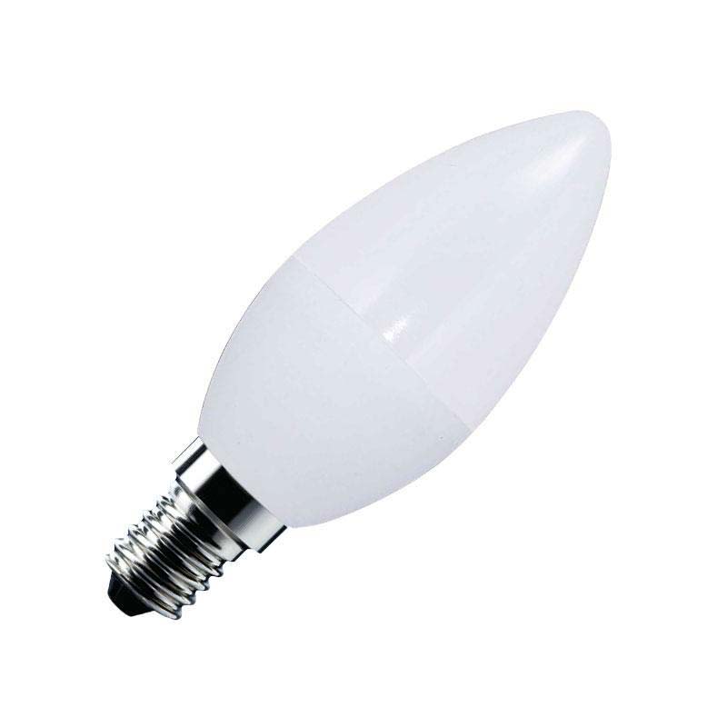Bombilla LED Vela E14 frost 6W, Blanco cálido