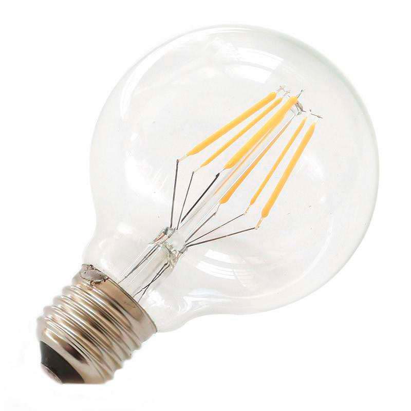 Bombilla Led E27 COB filamento 6W, Ø80x118mm, Blanco cálido 2700K