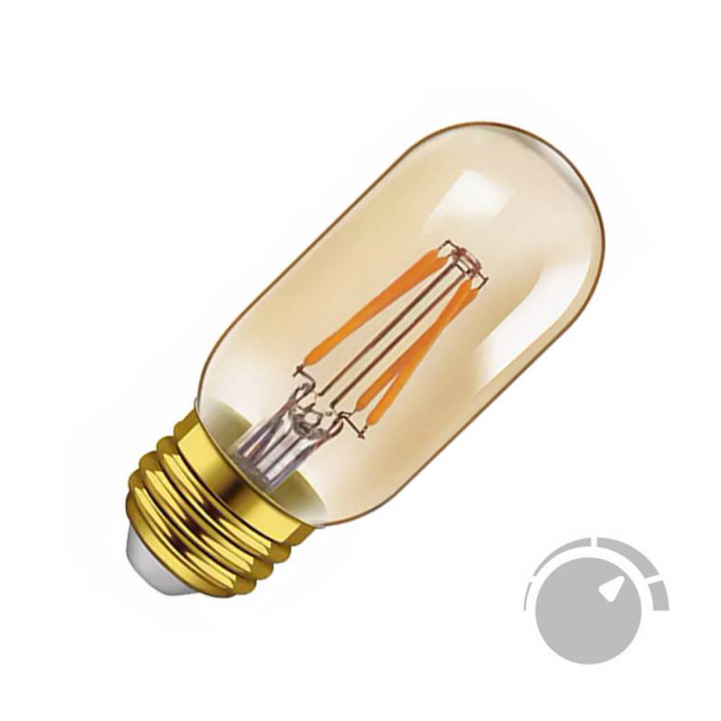 Bombilla Led E27 COB filamento GOLD 4W, Ø45x110mm, Regulable, Blanco cálido 2700K, regulable