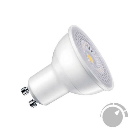 Bombilla dicroica LED GU10 SMD, 60º, 7W, Regulable, Blanco cálido, regulable