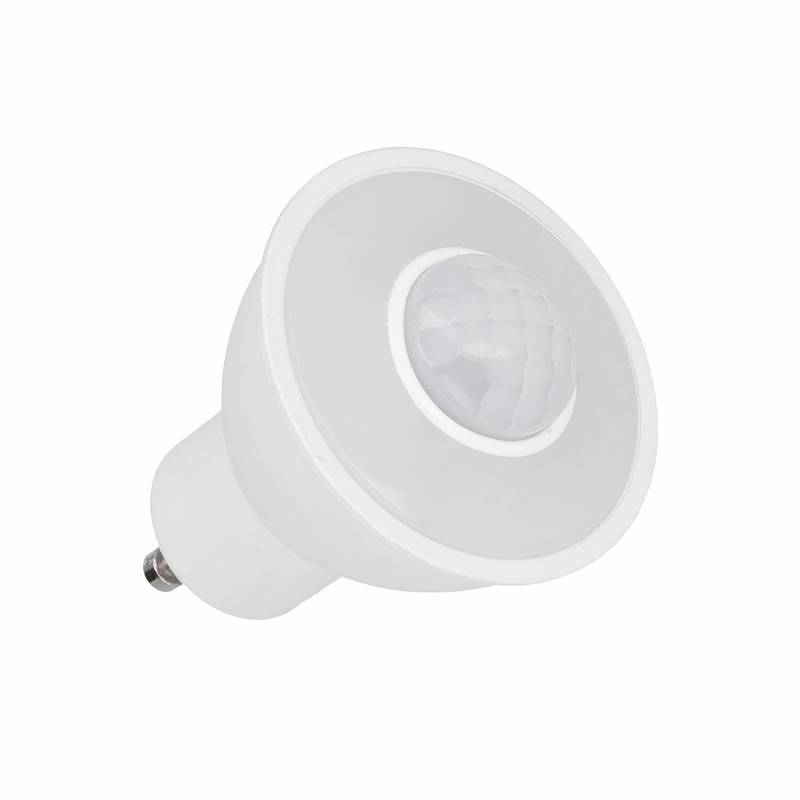 Bombilla LED GU10 con sensor de movimiento PIR, 6W, Blanco cálido
