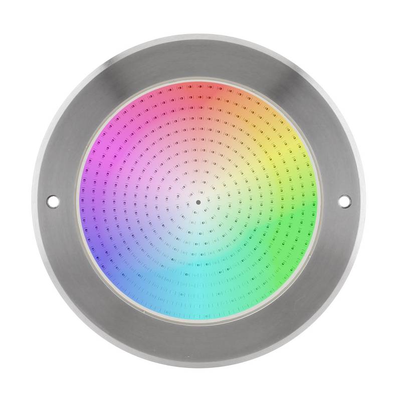 Lámpara LED SLIM 5mm Ø230mm para piscinas, 12V AC/DC, IP68, 35W, RGB, acero inox 316, RGB