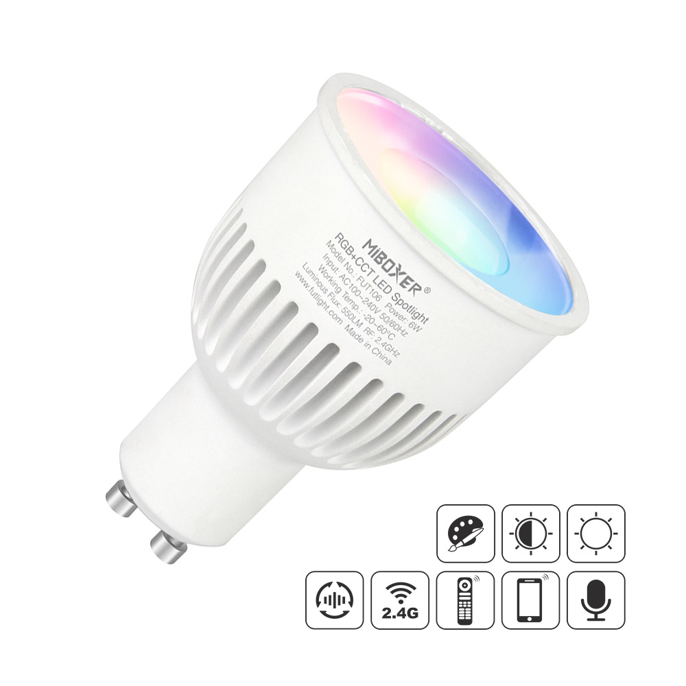 Bombilla LED WiFi GU10 Bulb 6W RGB+CCT, RGB + Blanco dual, regulable