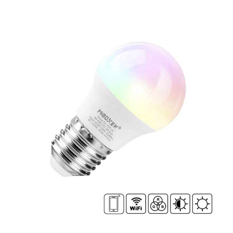 Bombilla mini E27 LED 4W, RGB+CCT (2.4G) , RGB + Blanco dual