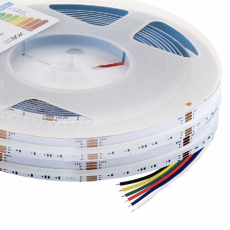 Tira LED RGB+CCT COB, DC24V, 5m (840Led/m), 125W, IP20, RGB + Blanco dual