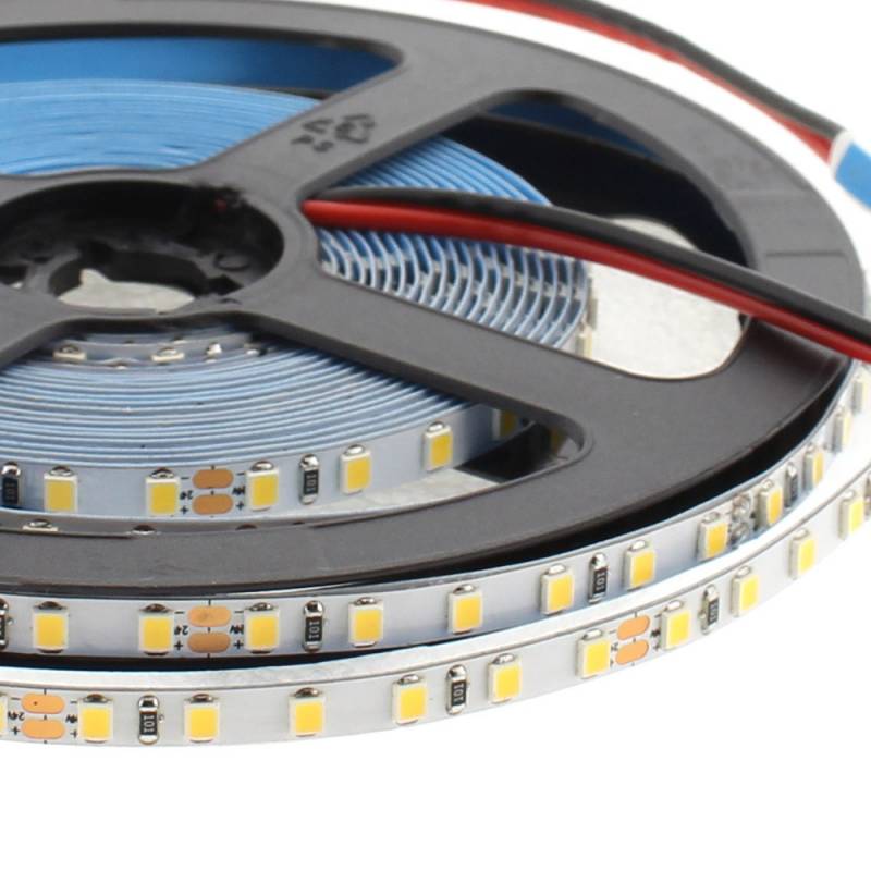 Tira LED Monocolor SMD2835, DC24V, 5m (120Led/m) PCB 5mm, 60W, CRI 90 - IP20, Blanco cálido