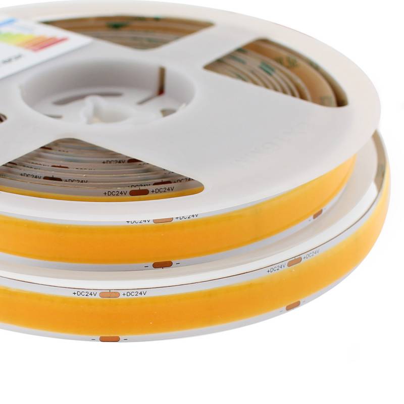 Tira LED COB, ChipLed Samsung, DC24V, 5m (960Led/m), 125W, PCB 15mm, IP20, Blanco cálido