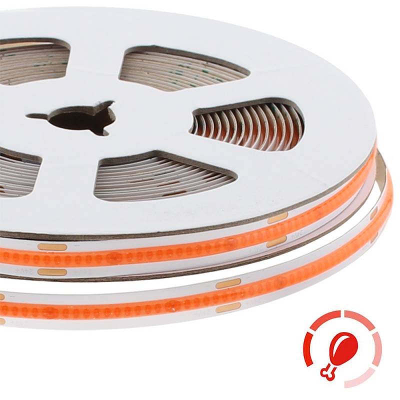 Tira LED Monocolor COB, DC24V, 5m (480Led/m), 50W, IP20, Carnes y frutas, Rosa/Magenta