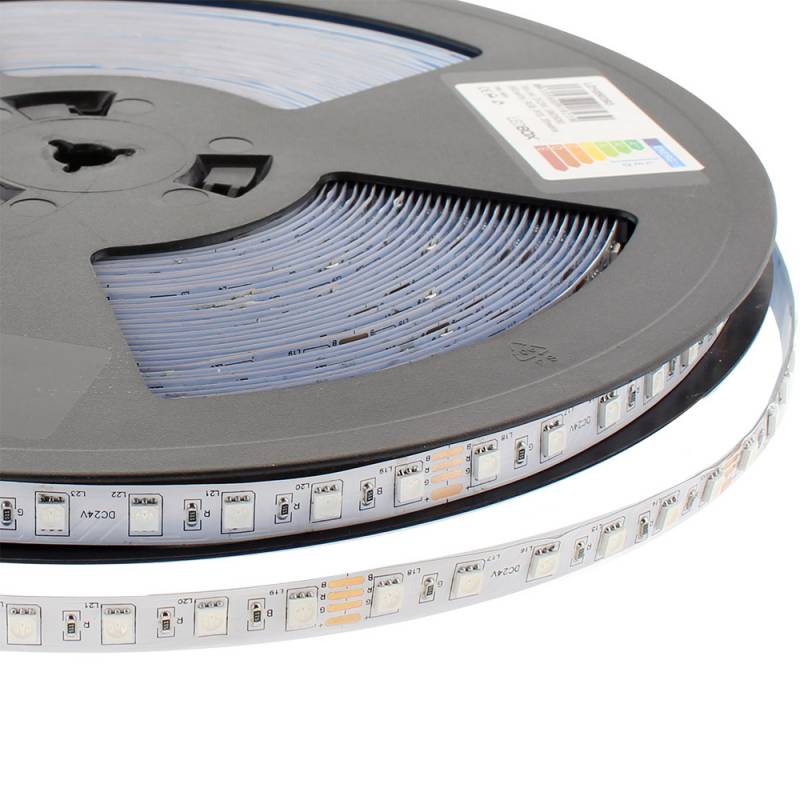 Tira LED Monocolor SMD2835, DC48V, 20 metros (120Led/m), Corte 166mm, 288W, IP20, RGB