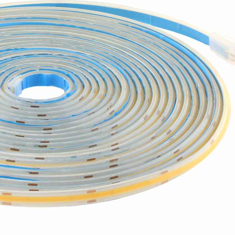 Tira LED Monocolor COB, DC24V, 10 metros (480Led/m), 100W, Silicona IP66, Blanco cálido