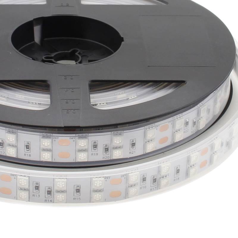 Tira LED UV Ultravioleta SMD5050, DC24V, 5m (120 Led/m) - IP67, Luz ultravioleta