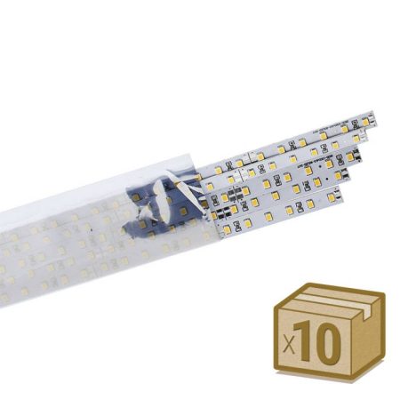 Set 10 tiras LED rígidas EPISTAR SMD2835, DC24V, 1m (90Led/m) - IP20, Blanco cálido