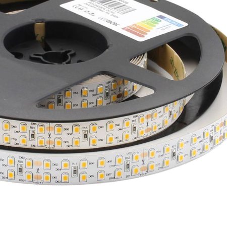 Tira LED Monocolor SMD2835, ChipLed Samsung, DC24V, 5m (240Led/m), 2 filas, 175W, IP20, Blanco cálido