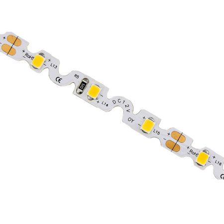 Tira contorno Zig Zag S LED SMD2835, DC12V, 5m, (60Led/m), 40W, IP20, Blanco cálido