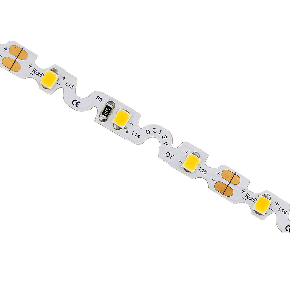 Tira contorno Zig Zag S LED SMD2835, DC12V, 5m, (60Led/m), 40W, IP65, Blanco cálido