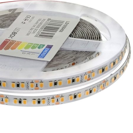 Tira LED Monocolor SMD2835, ChipLed Samsung, DC24V, 5m (168Led/m), 100W, CRI 90 - IP20, Blanco cálido 2700K