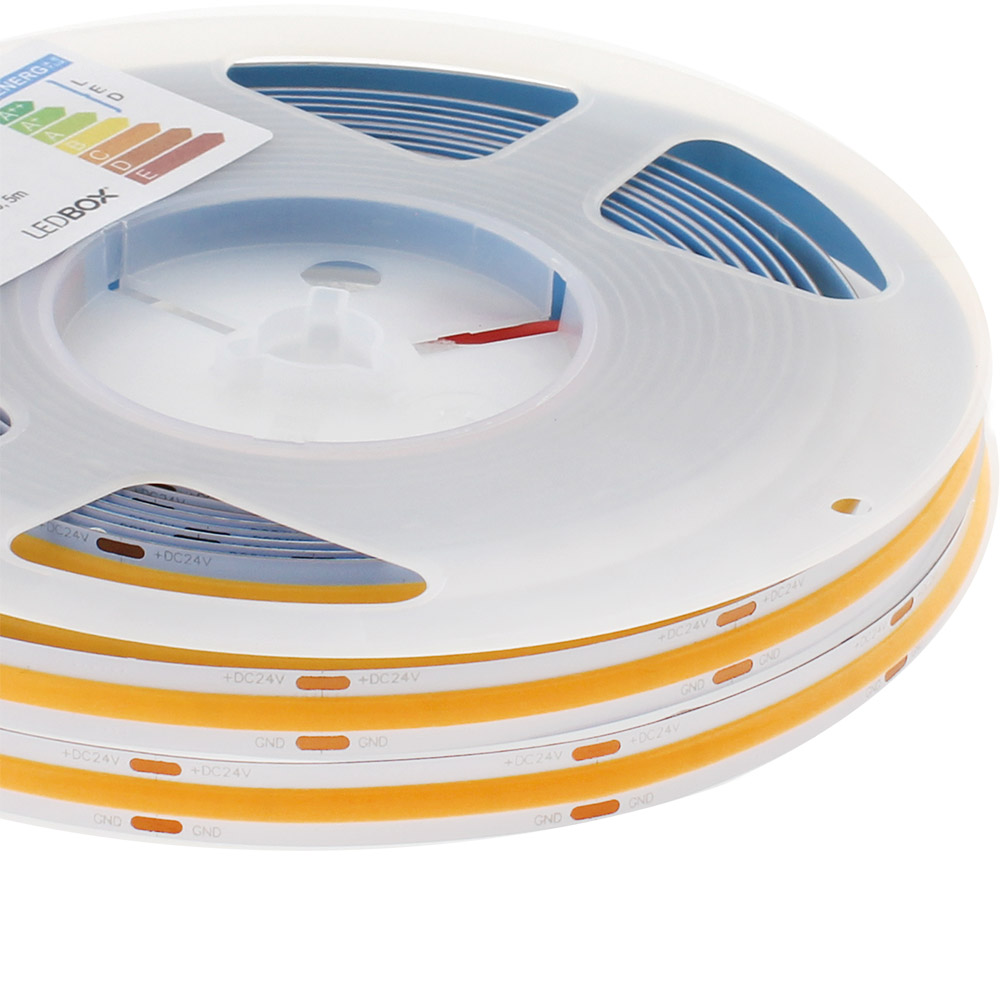 Tira LED Monocolor COB, ChipLed Samsung, DC24V, 5m (320Led/m), 60W, IP20, Ambar