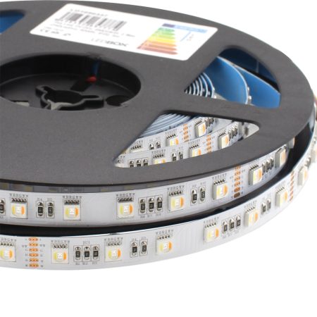 Tira LED SAMSUNG SMD5050, RGB+CCT, DC24V, 60Led/m 5 en 1, IP20 , 5 metros, RGB + Blanco dual
