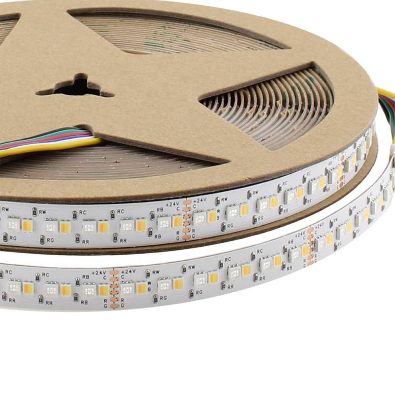 Tira LED SAMSUNG SMD3535, RGB+CCT, DC24V, 216Led/m, IP20, 10 metros, RGB + Blanco dual